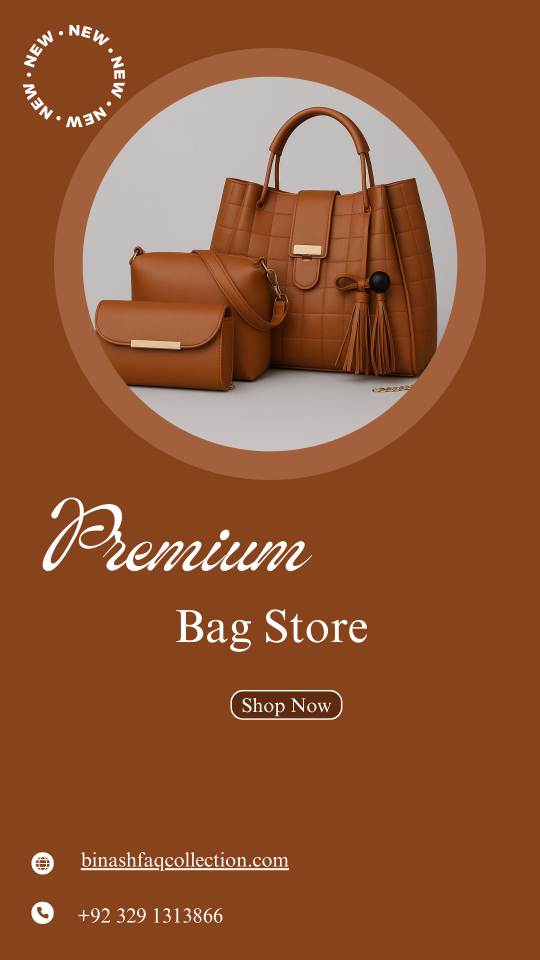 Red White Simple Elegant Bag Store Promotion Banner (Phone Wallpaper)
