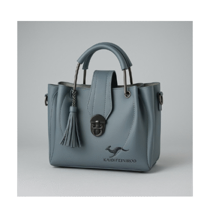 Stylish Grey Mini Leather Handbag